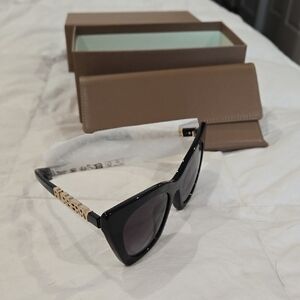 Burberry Black Sunglasses with Gold Detailing
